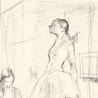 Escultura de Degas. 1978. Lápiz/papel. 23 x 14 cm.