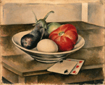 Bodegón del Naipe. 1927.Óleo/lienzo. 23,5 x 30 cm.